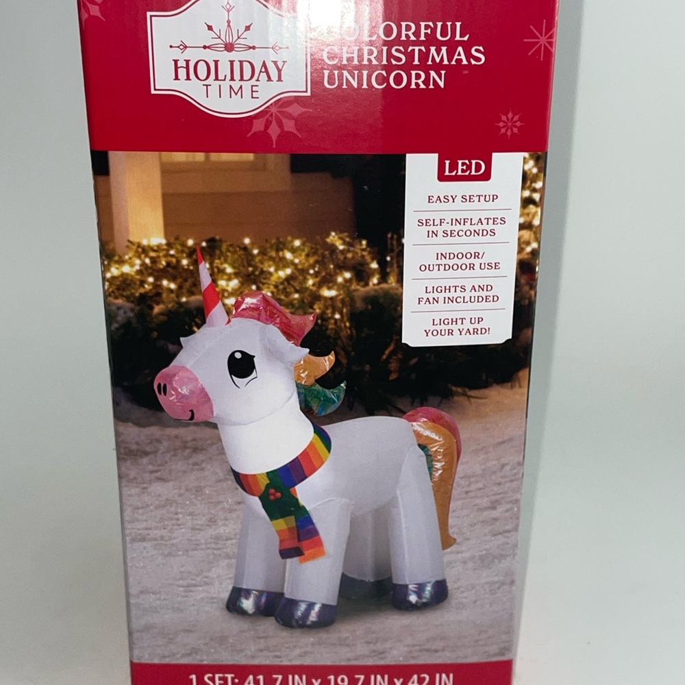 Holiday Time Christmas Unicorn Inflatable - 3.5 feet New